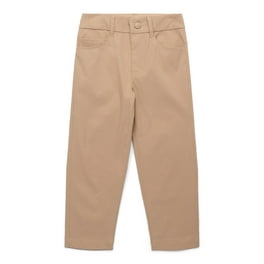 Wonder Nation Boys School Uniform Flat Front Pants, 2-Pack