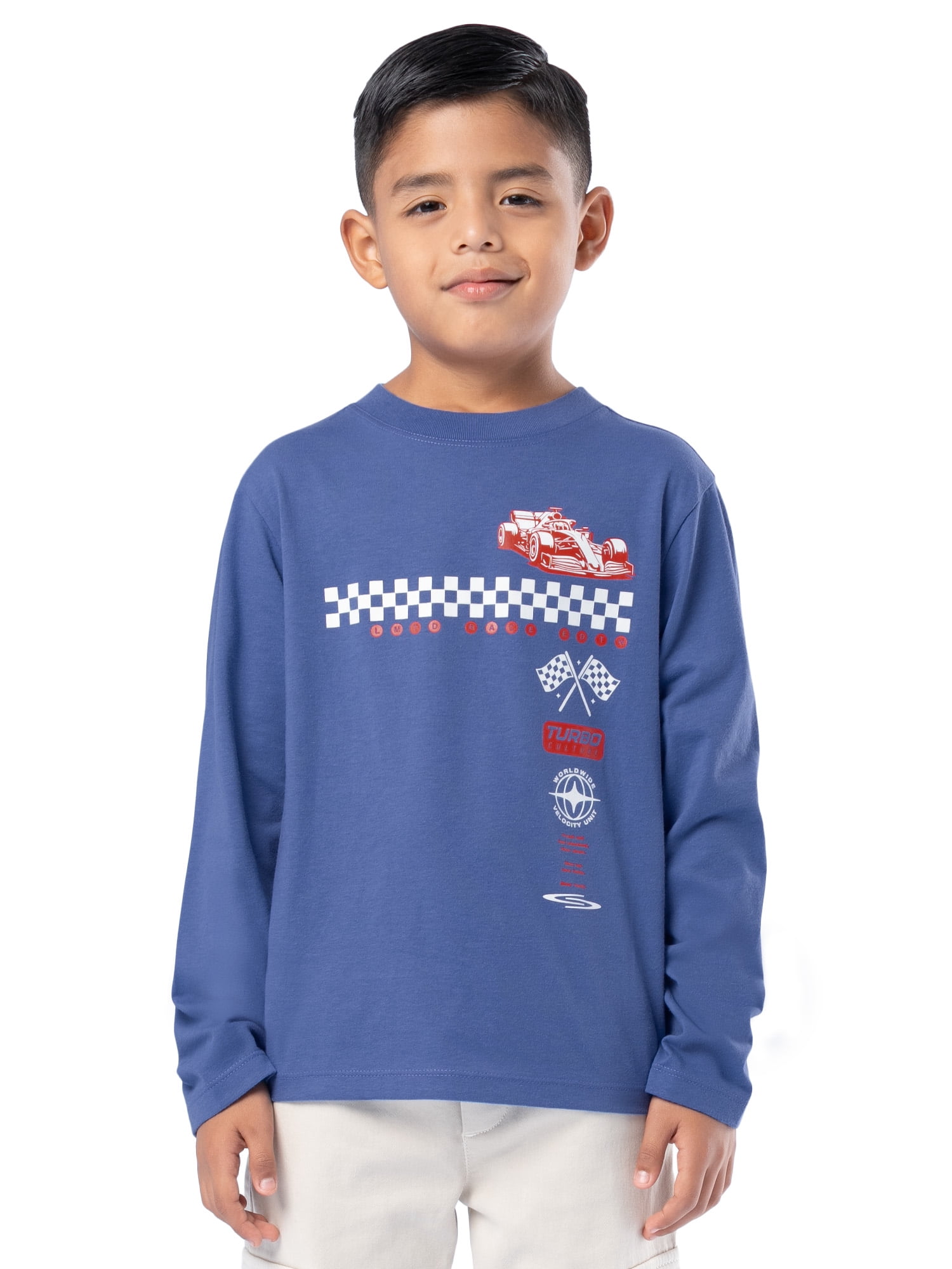 Wonder Nation Boy's Long Sleeve Elevated Graphic T-Shirt, Sizes 4-18 & Husky