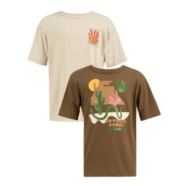 Wonder Nation Boy's Short Sleeve Elevated Graphic T-Shirt 2-Pack, Sizes 4-18