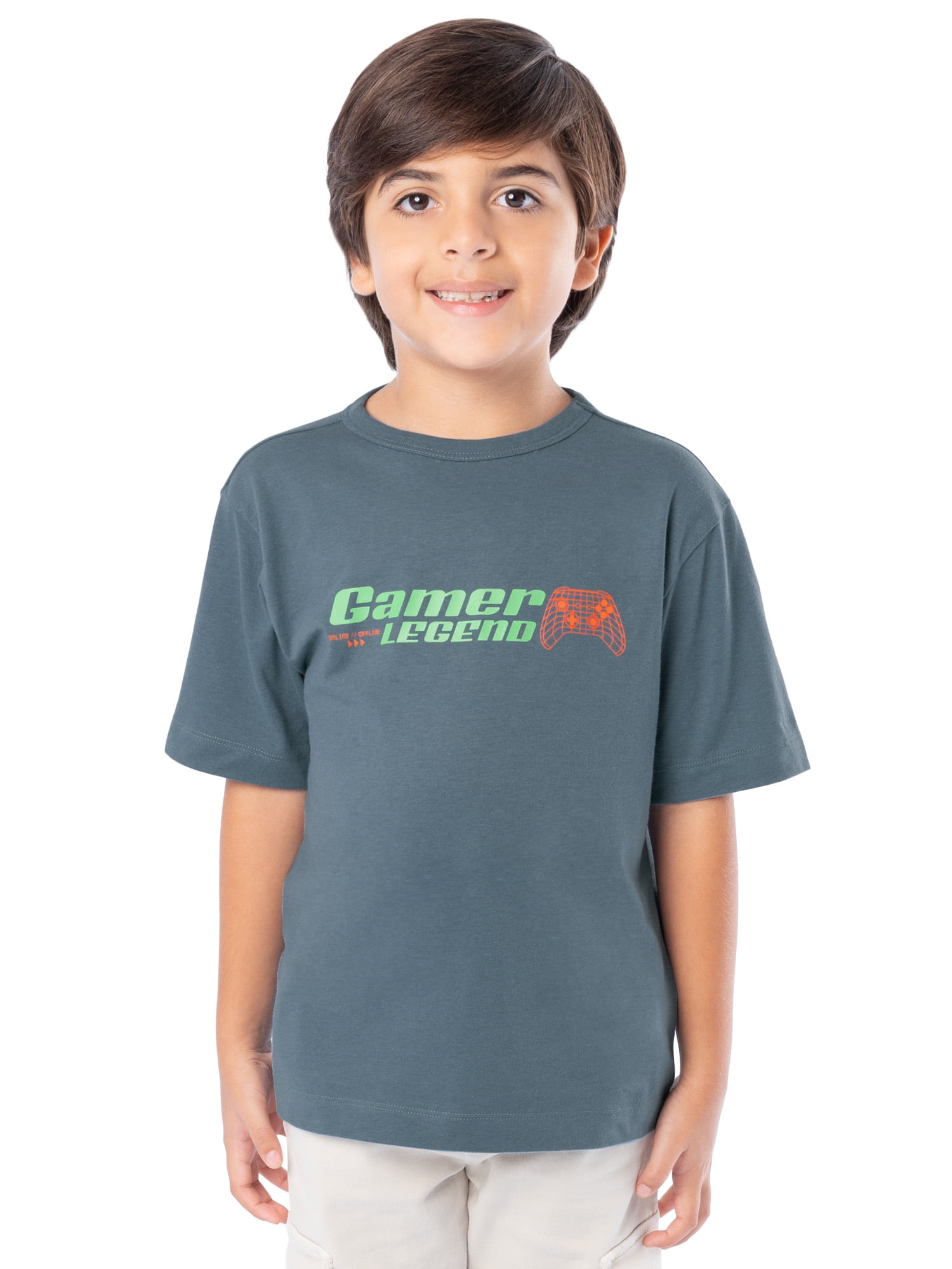 Wonder Nation Boy's Short Sleeve Elevated Graphic T-Shirt, Sizes 4-18 & Husky
