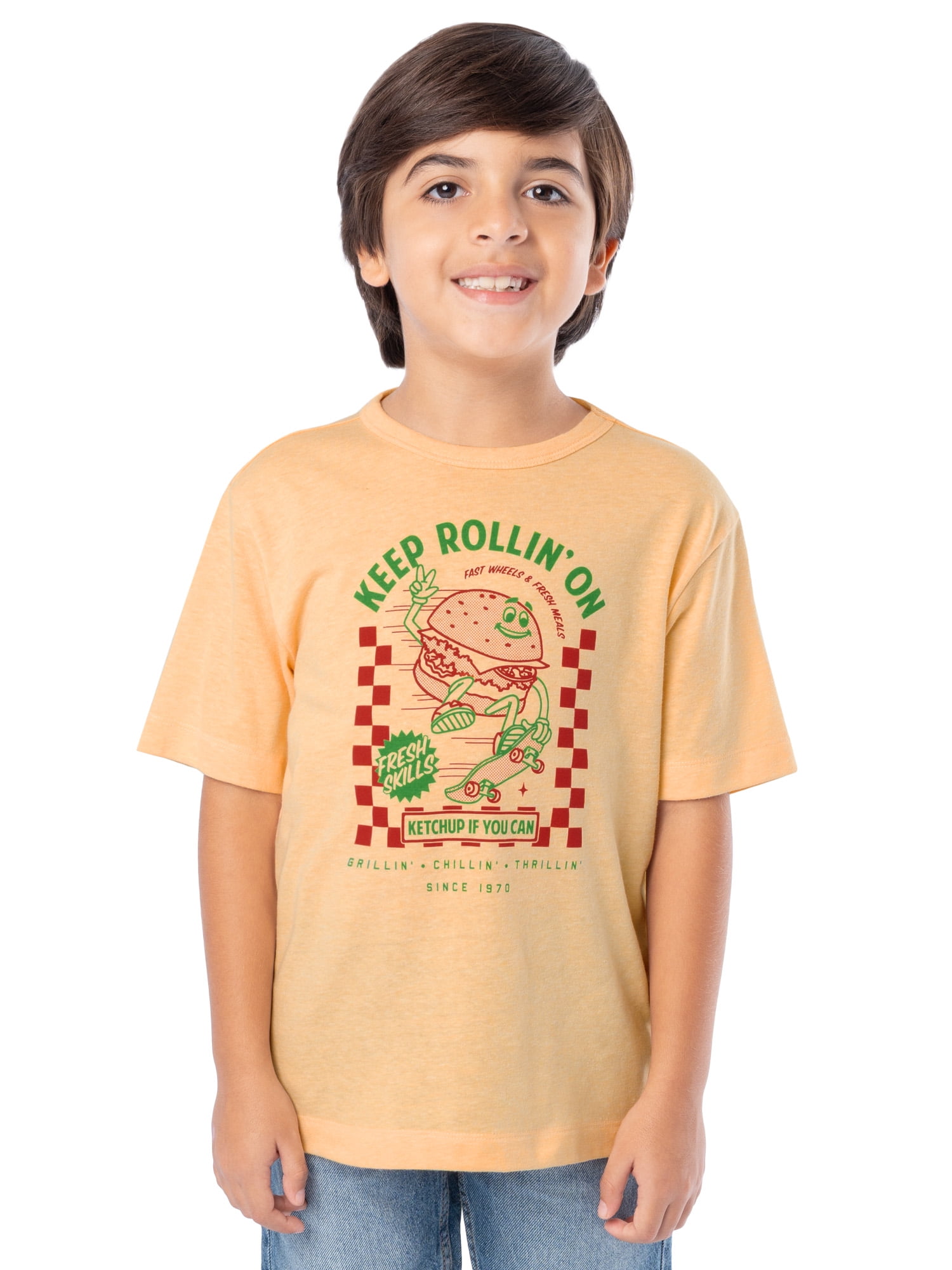 Wonder Nation Boy's Short Sleeve Elevated Graphic T-Shirt, Sizes 4-18 & Husky