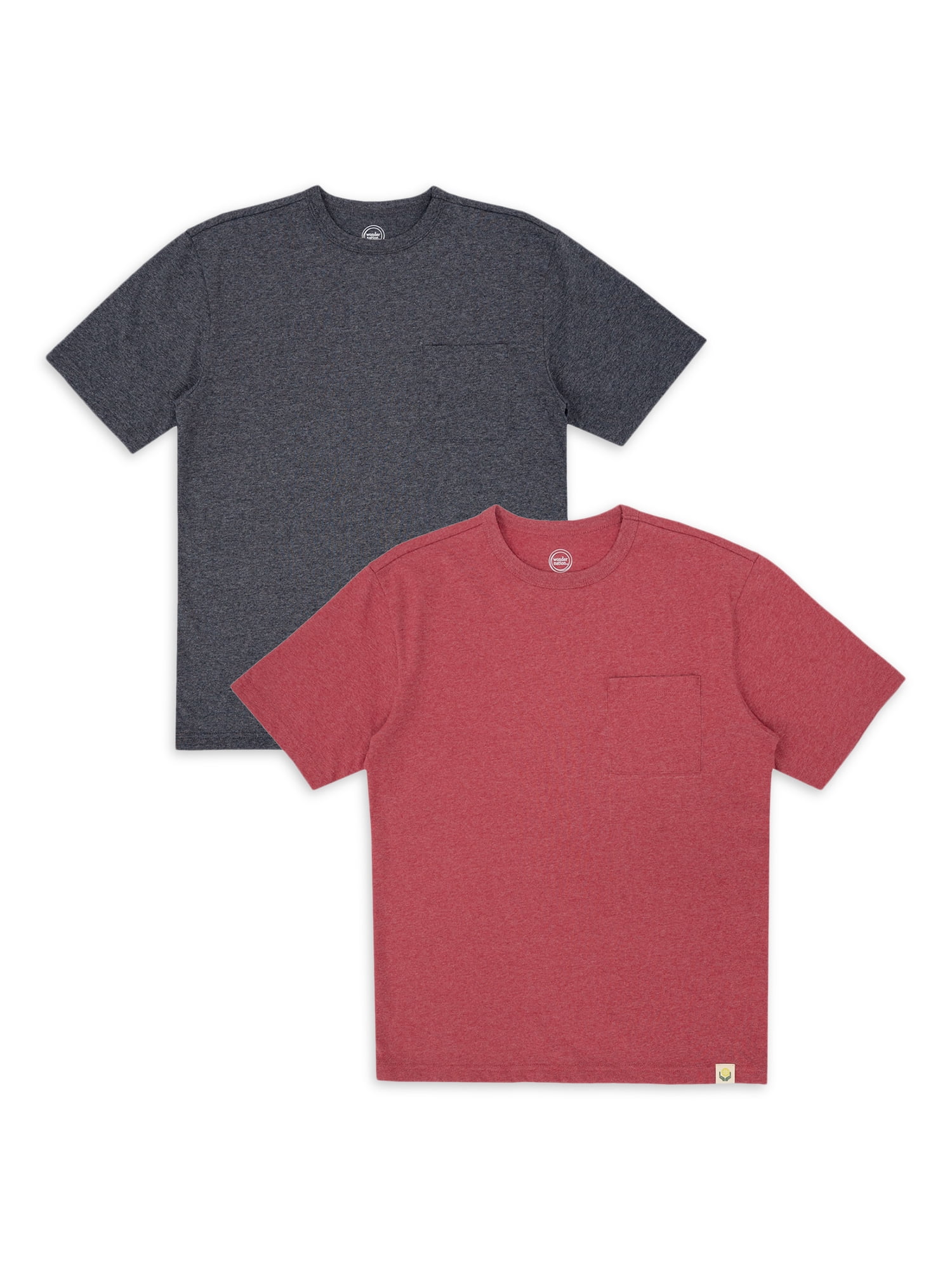 Wonder Nation Boy's Short Sleeve Pocket T-Shirt, 2-Pack, Sizes 4-18 & Husky