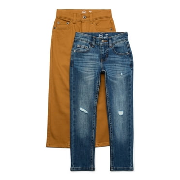 Wonder Nation Boys Slim Denim Jeans, 2-Pack, Sizes 4-18 & Husky