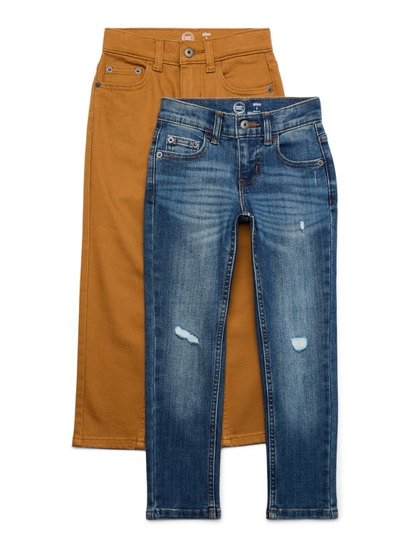 Slim Denim Jeans - 2 Pack, Sizes 4-18 & Husky