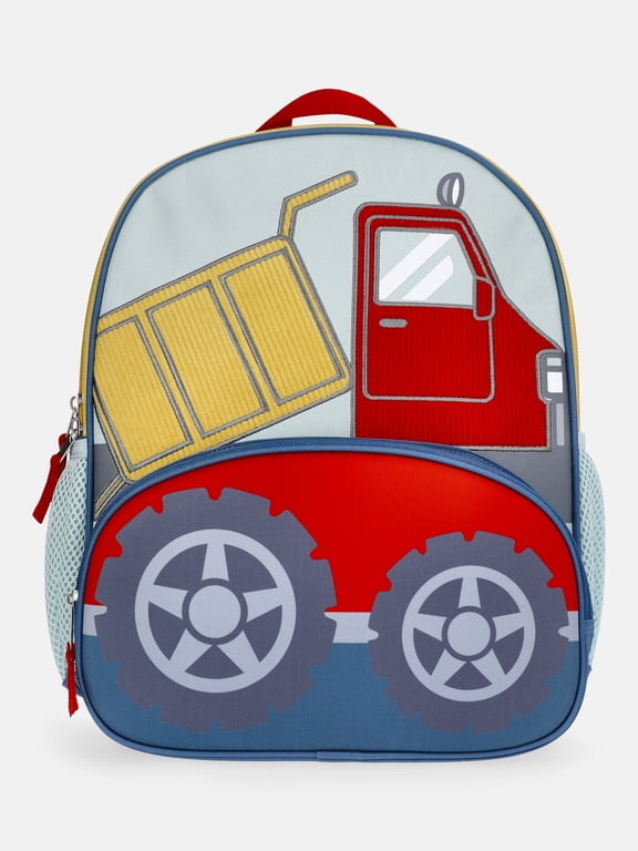 Toddlers' 13.5” Beep Beep Dump Truck Backpack, Dusty Denim