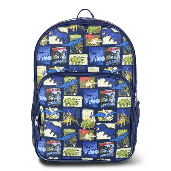 Wonder Nation Boys' 17" Greetings From Jurassic Dinosaur Backpack, Navy