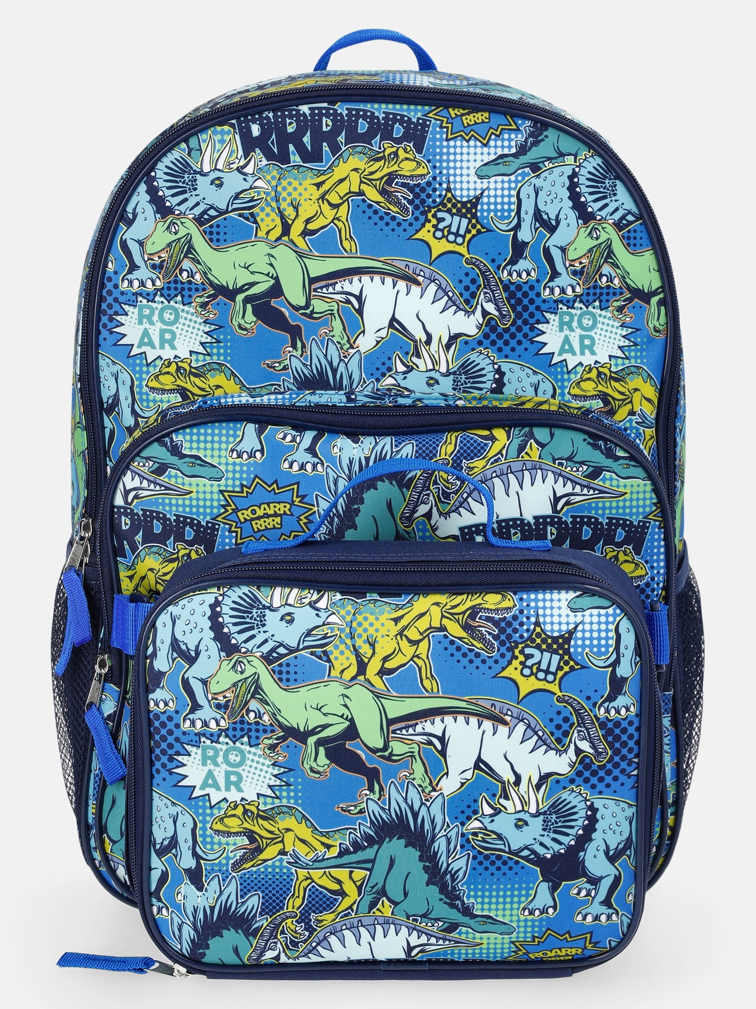 Wonder Nation Boys 17" Pop Art Dinosaur Backpack & Lunch Set, Navy