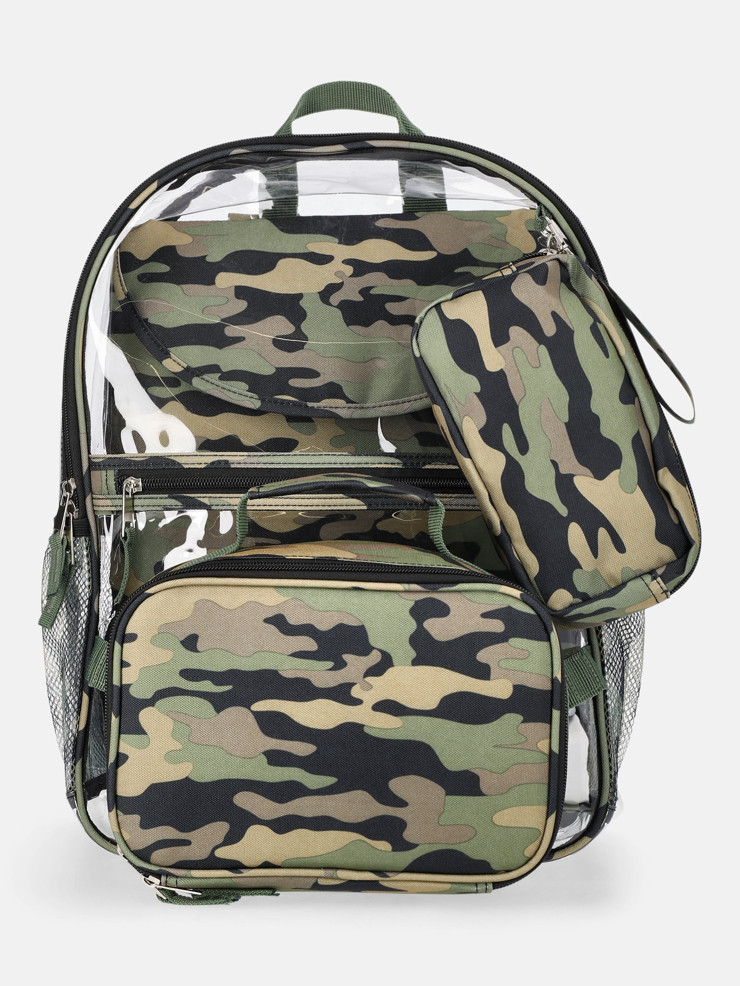 Wonder Nation Kids' Clear Camo 17" Backpack, Lunch Tote, Laptop Sleeve and Pouch Set, 4-Piece