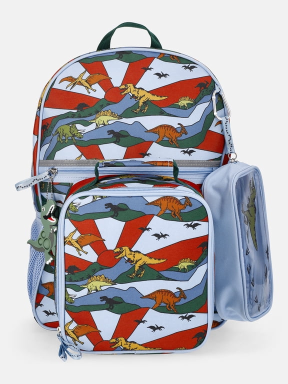 Kids' Dino World 17" Backpack, Lunch Tote and Pouch Set, 3-Piece