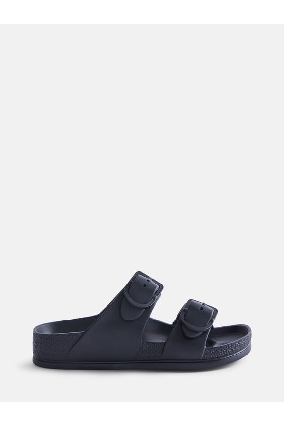 Little and Big Boys or Girls Two Buckle Footbed Slide Sandals