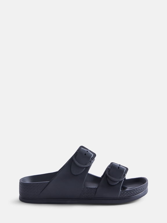 Kids Two Buckle Footbed Slide Sandals