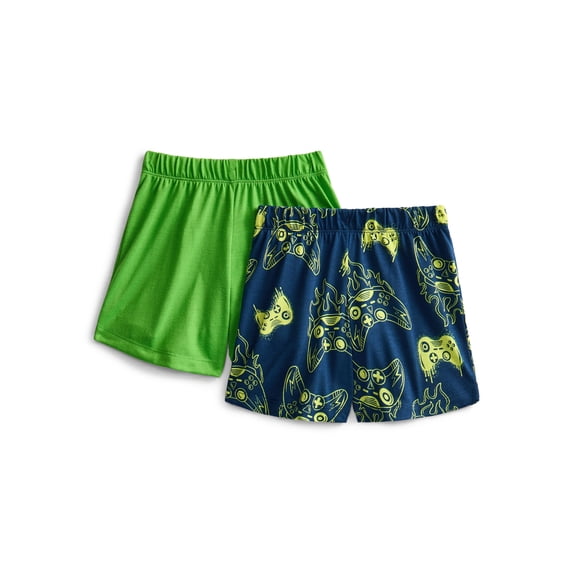 Wonder Nation Boys Printed Sleep Shorts, 2-Pack, Sizes 4-18