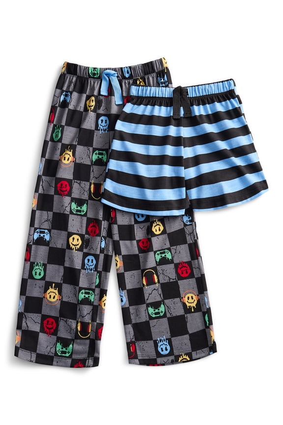 Boys Sleep Pants and Shorts Set, 2-Pack, Sizes 4-18