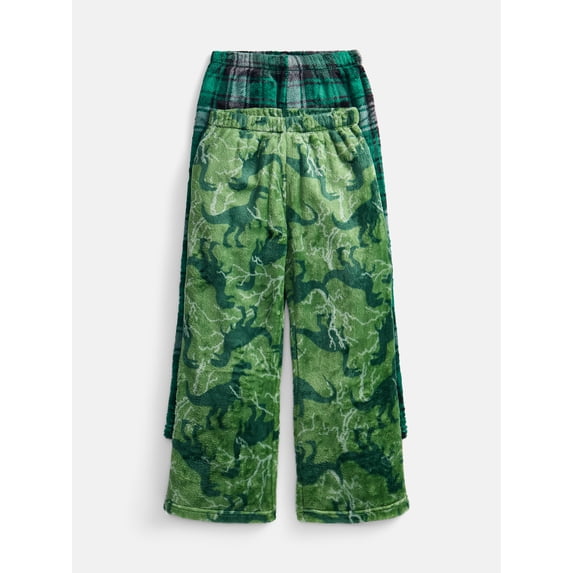 Wonder Nation Boys' Plush Pajama Pants Set, 2-Pack, Sizes 4-18