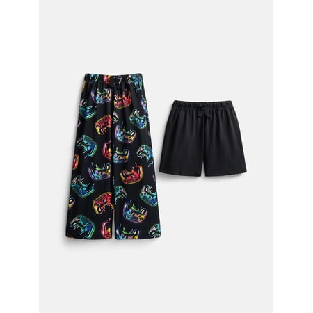 Wonder Nation Boys' Sleep Pants and Shorts Set, 2-Pack, Sizes 4-18