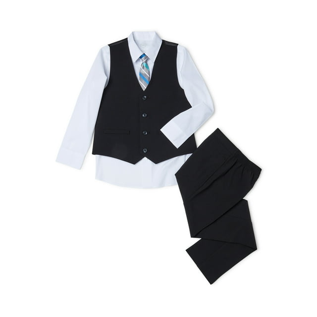 Wonder Nation Boys 4-14 & Husky Suit Set with Vest, Button-up Shirt ...