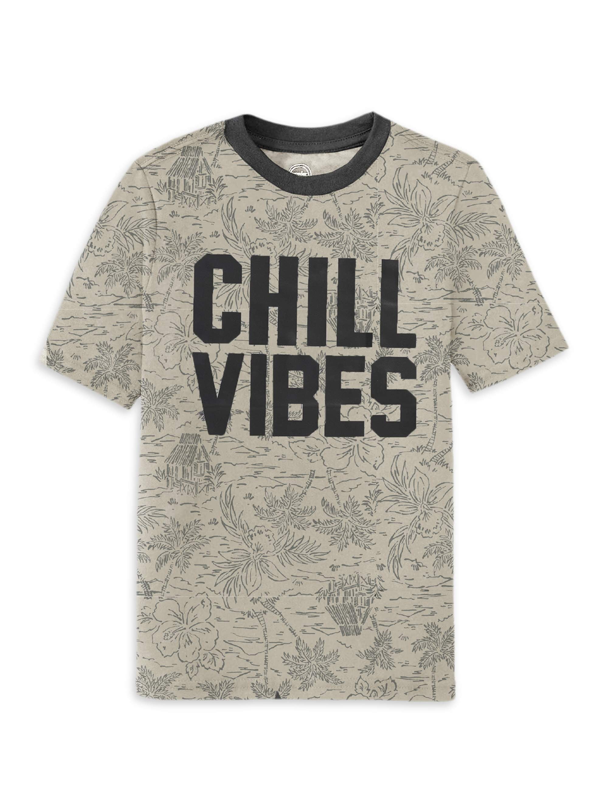 Wonder Nation Boys 4-18 & Husky "CHILL VIBES" Graphic Short Sleeve Tee