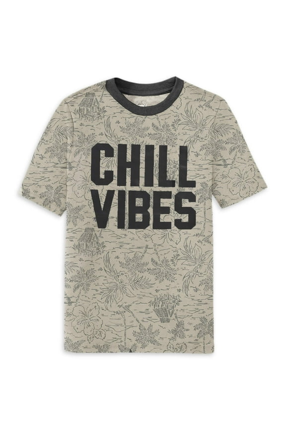 Boys 4-18 & Husky "CHILL VIBES" Graphic Short Sleeve Tee
