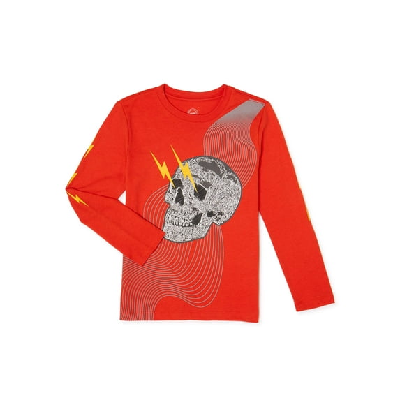 Wonder Nation Boys 4-18 & Husky Long Sleeve Skull Tee