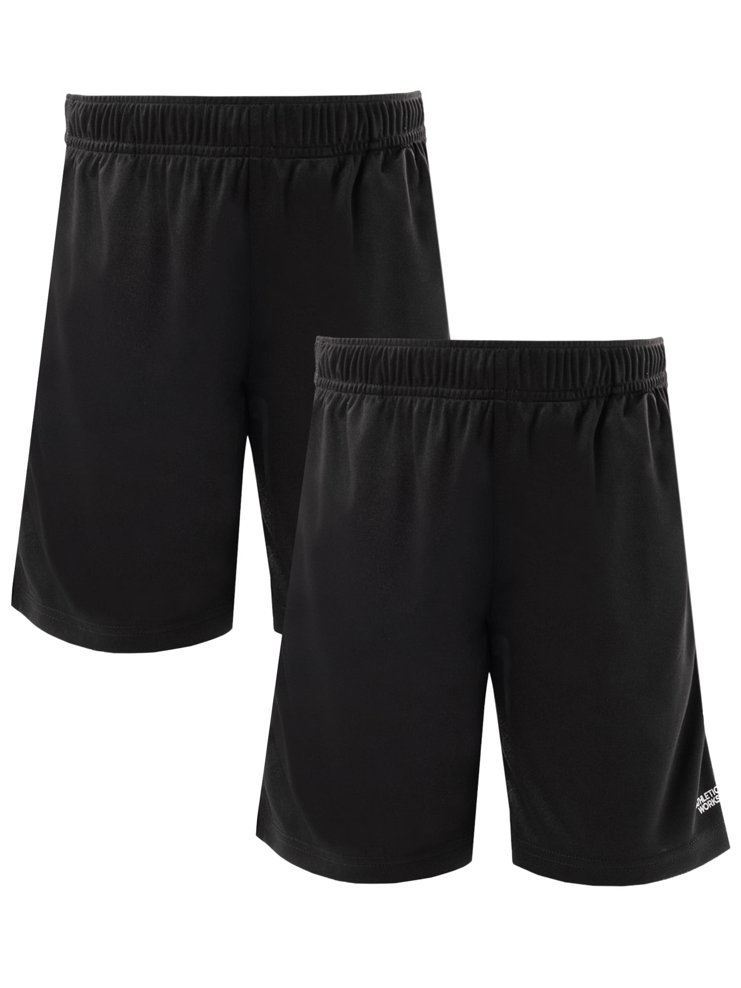 Athletic Works Boys Core Performance Shorts, 2-Pack, Sizes 4-18 & Husky