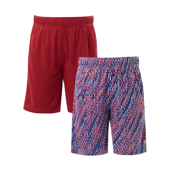 Athletic Works Boys Core Performance Shorts, 2-Pack, Sizes 4-18 & Husky