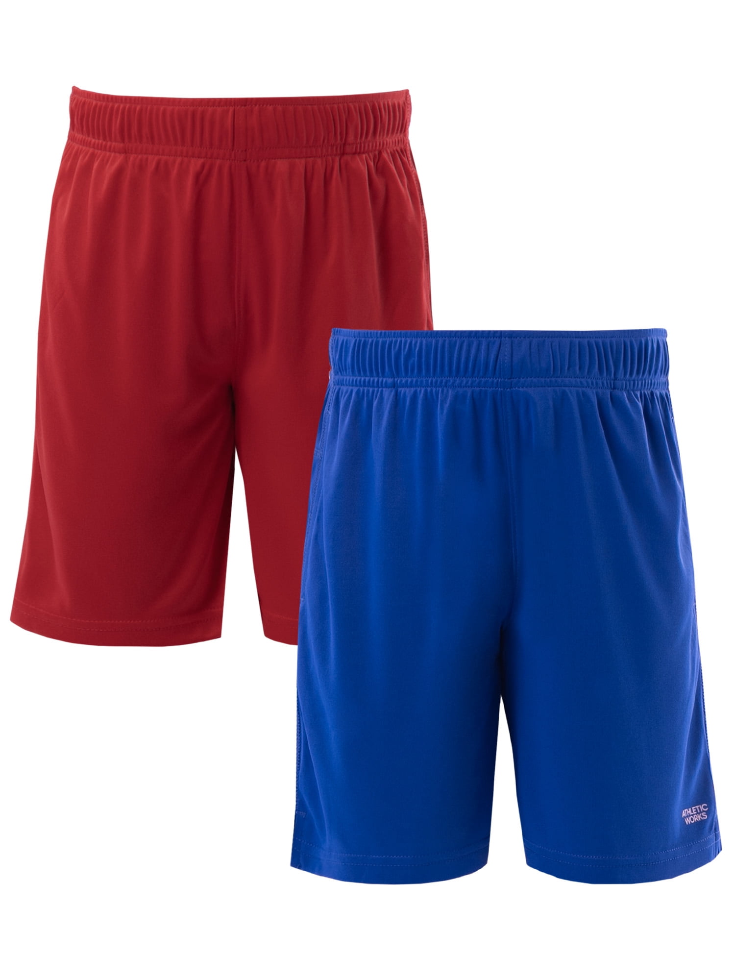 Athletic Works Boys Core Performance Shorts, 2-Pack, Sizes 4-18 & Husky