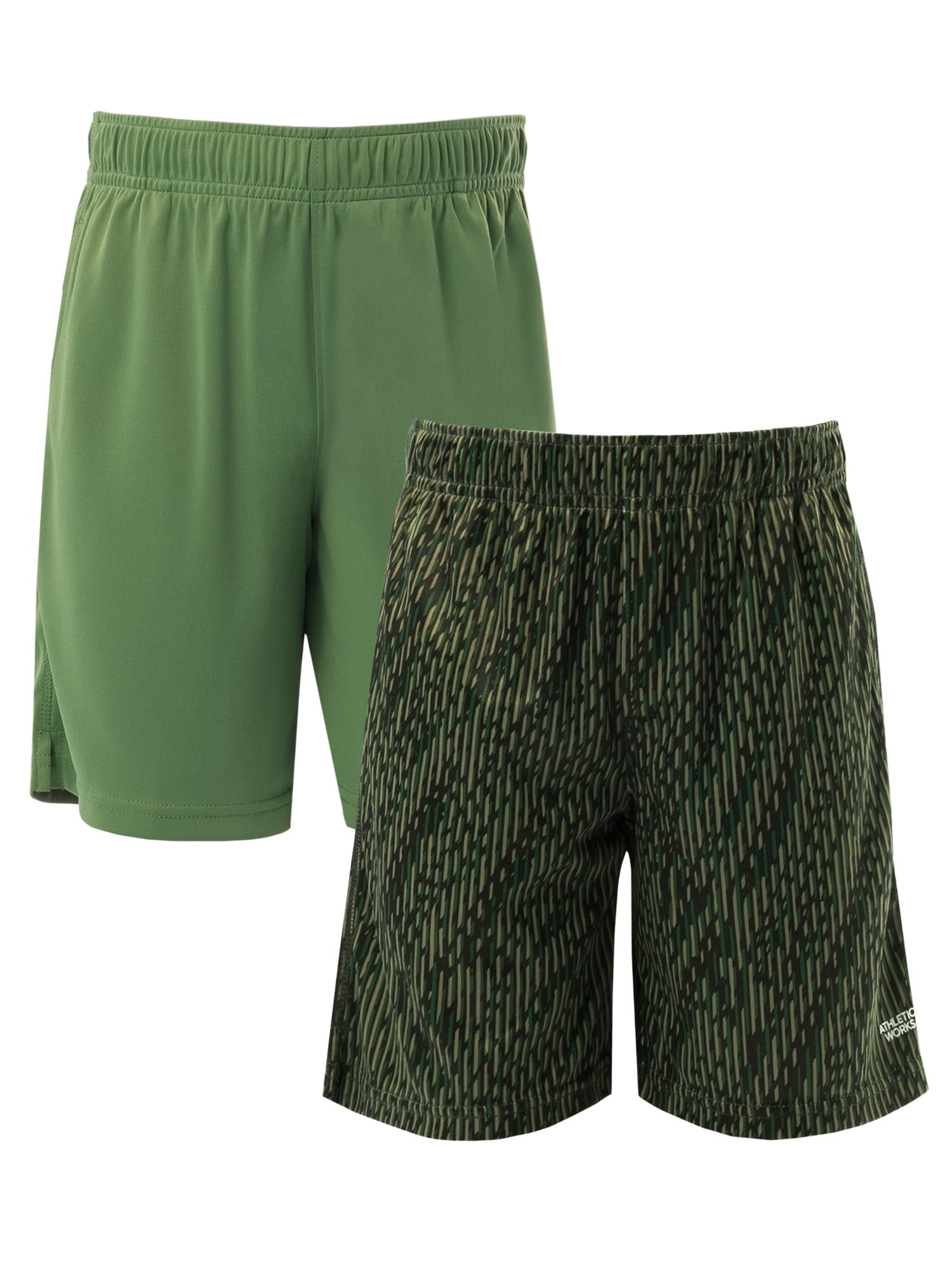 Athletic Works Boys Core Performance Shorts, 2-Pack, Sizes 4-18 & Husky