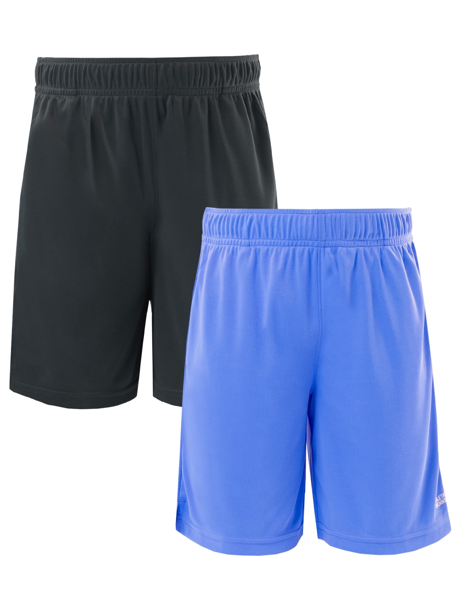 Athletic Works Boys Core Performance Shorts, 2-Pack, Sizes 4-18 & Husky