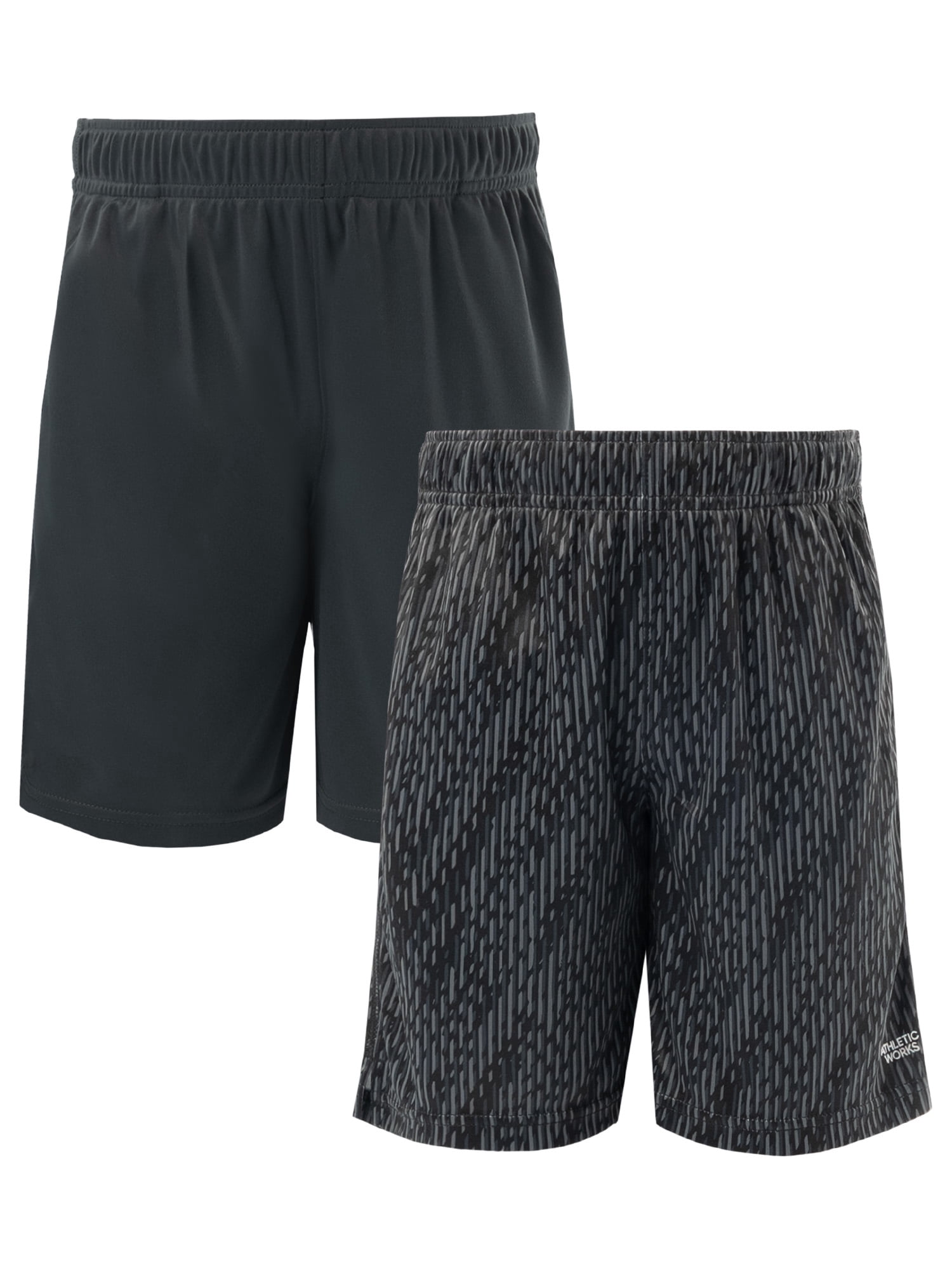 Athletic Works Boys Core Performance Shorts, 2-Pack, Sizes 4-18 & Husky