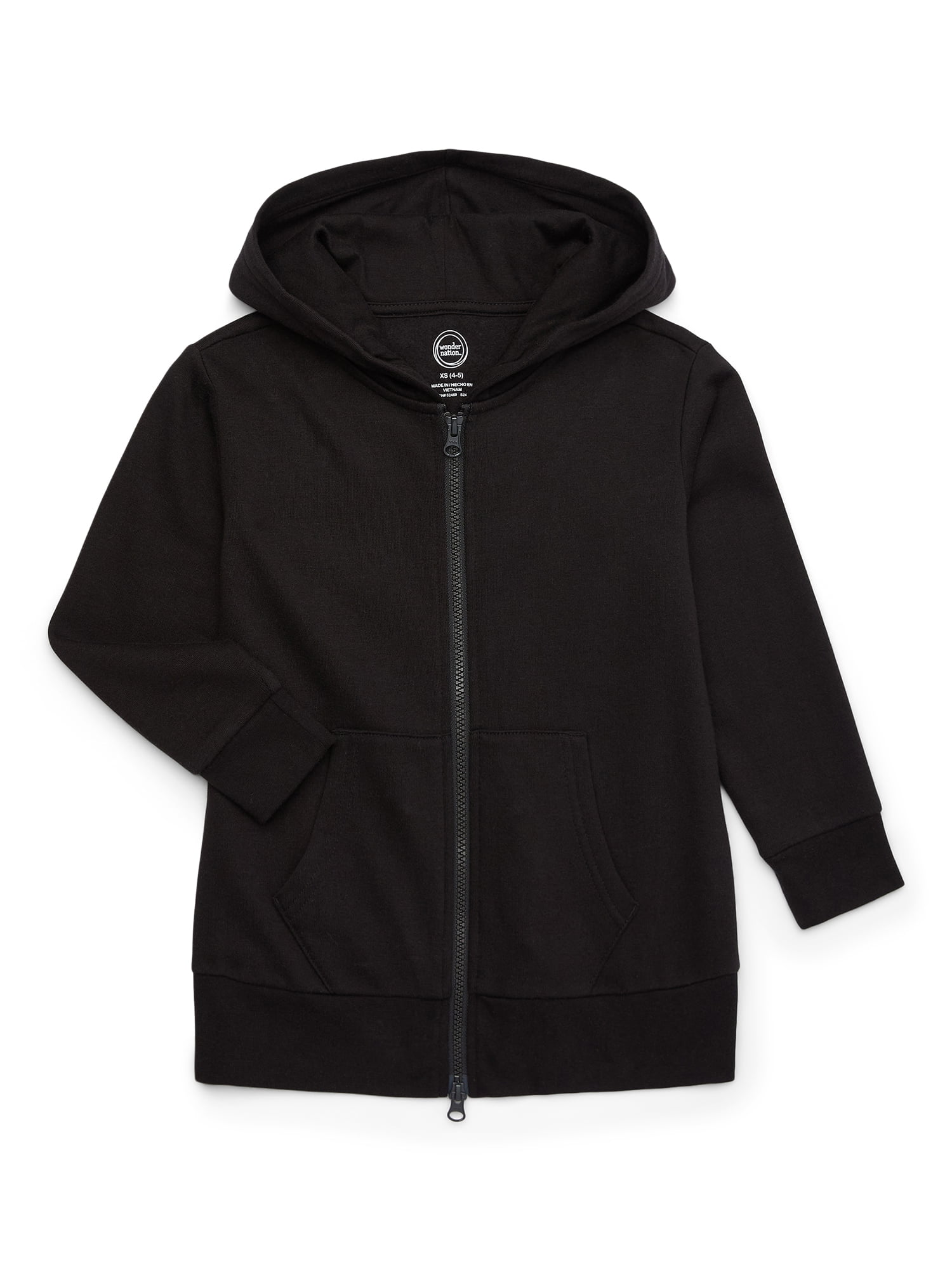 【WONDER WONDER】High-Neck Hooded Nylon Two-Way Zip-Up Wonder Nation Boys Kid Tough Zip Hoodie with Faux Shearling