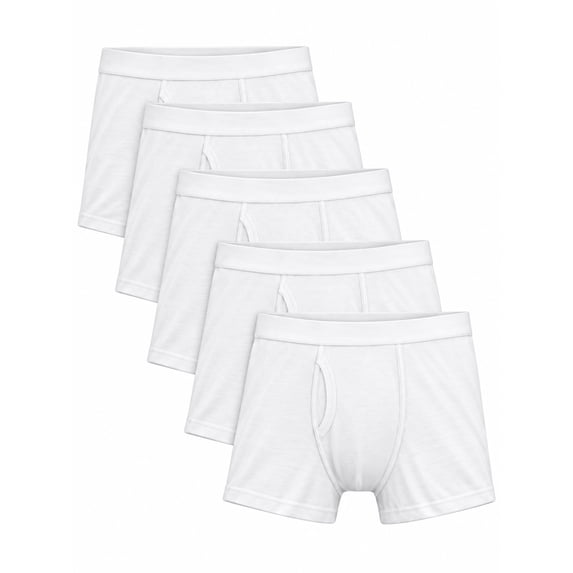 Wonder Nation Boys' All White Boxer Briefs, 5-pack, Sizes S-XL