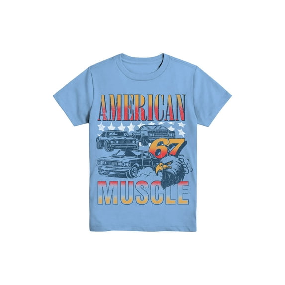 Wonder Nation, Boys' & Big Boys' American Muscle, Short Sleeve, Graphic T-Shirt, Sizes 4-18