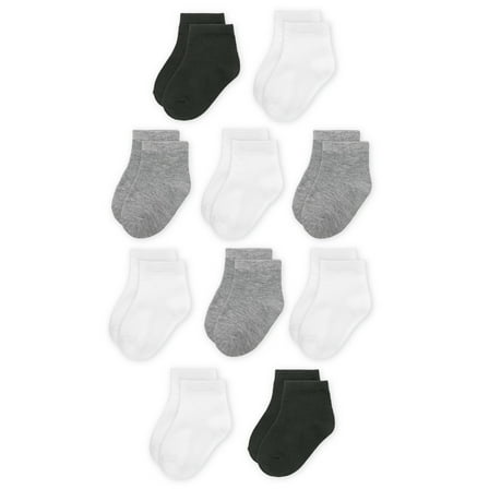 Wonder Nation Boys Ankle Socks, 10 Pack, Size 0M- 5T
