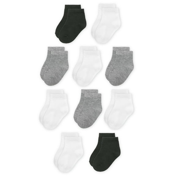 Wonder Nation Boys Ankle Socks, 10 Pack, Size 0M- 5T