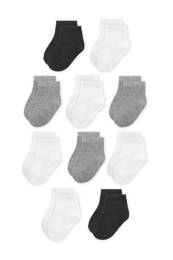 Boys Ankle Socks, 10 Pack, Size 0M- 5T