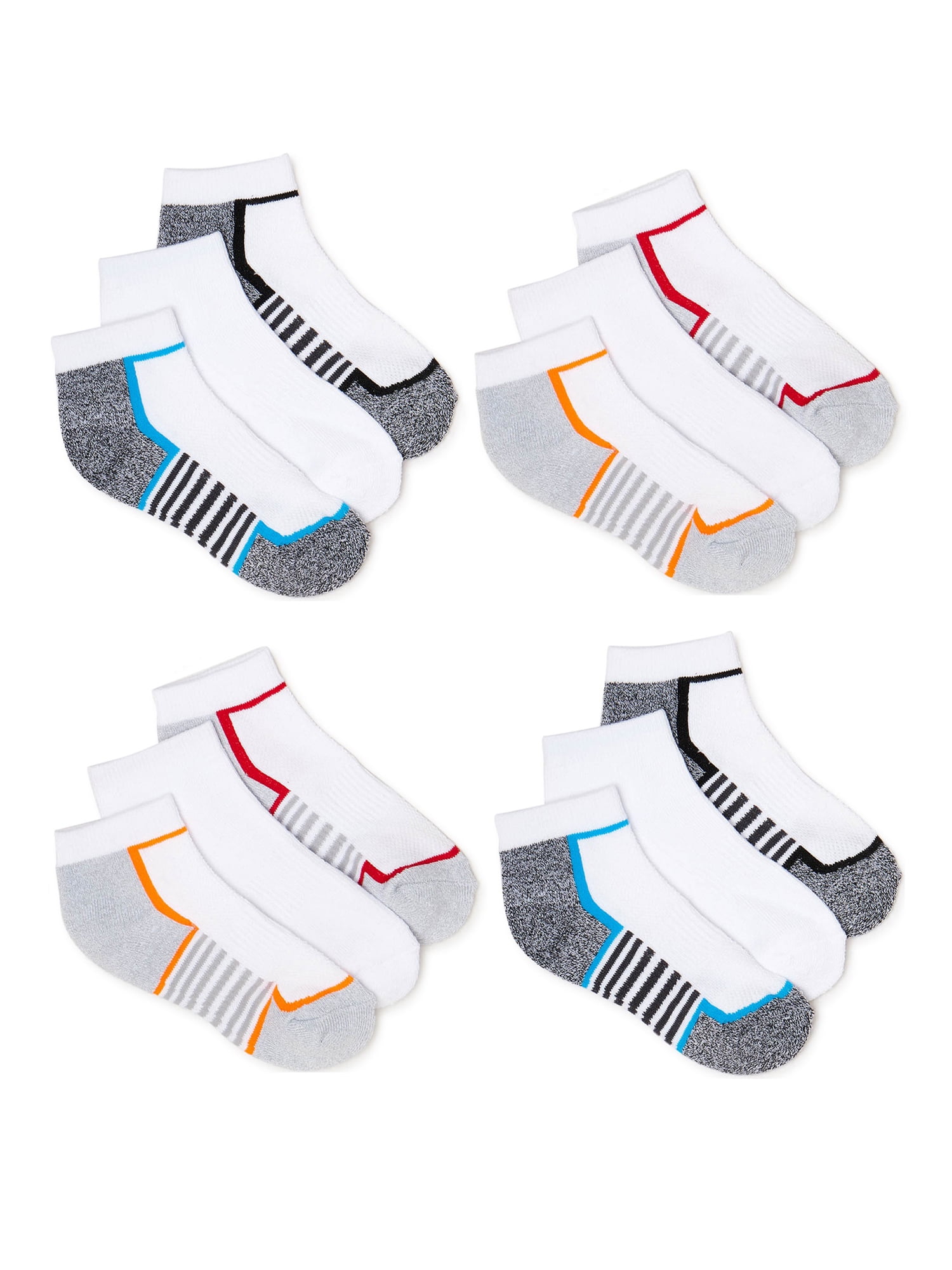 Wonder Nation Cushioned Ankle Socks 10-Pack – Sizes S & L