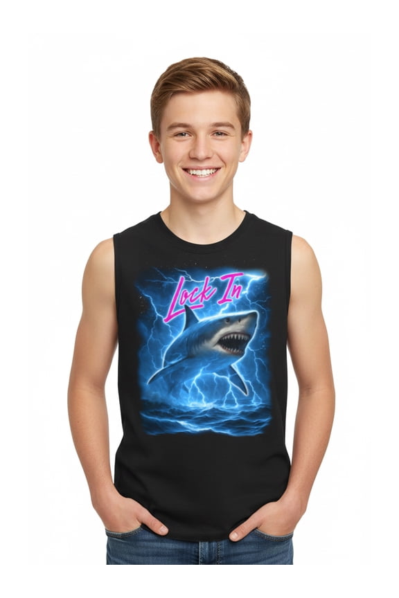 , Boys' & Big Boys Graphic Core Tank Top, Lock In, Sizes 4-16 Husky