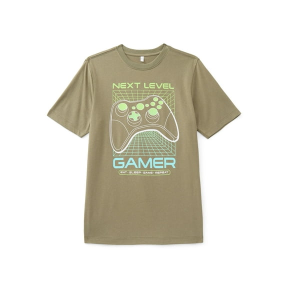 Wonder Nation, Boys' & Big Boys' Graphic Tee, Next Level Gamer, Sizes 4-18