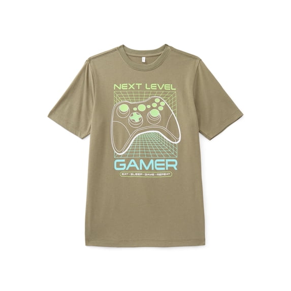 Wonder Nation, Boys' & Big Boys' Graphic Tee, Next Level Gamer, Sizes 4-18
