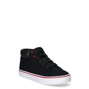 Wonder Nation Boys Black Casual Mid Top Sneakers, Sizes 13-6