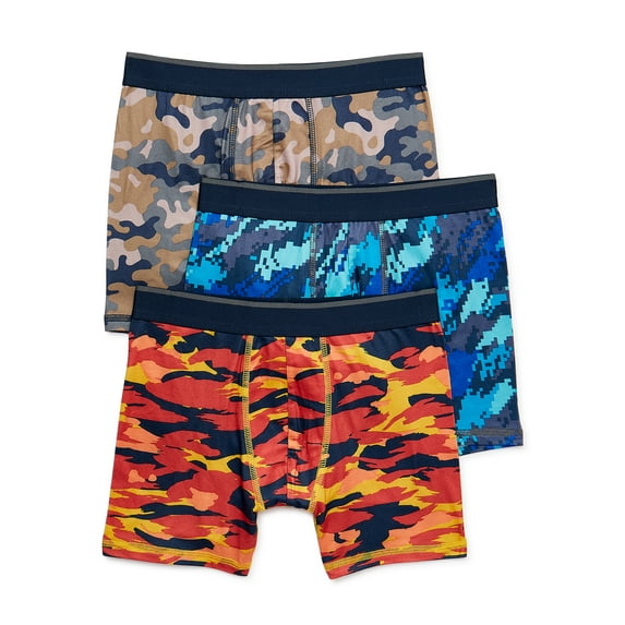 Wonder Nation Boys Boxer Brief Camo Underwear, 3-Pack, Sizes S-XL