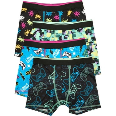 Wonder Nation Boys Boxer Brief Gaming Underwear, 4-Pack, Sizes S-XL