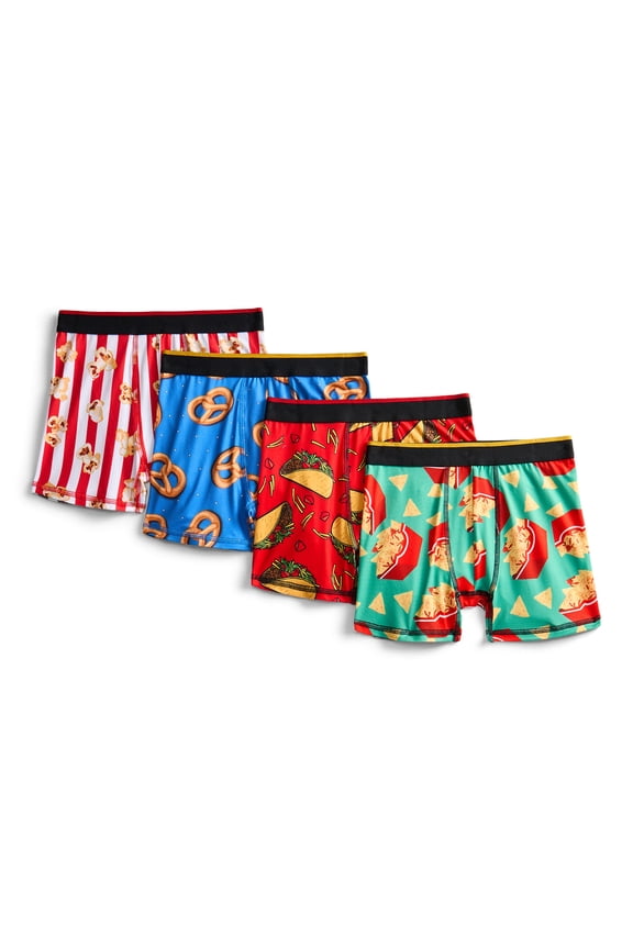 Boys Boxer Brief Snack Pack Underwear, 4-Pack, Sizes S-XL
