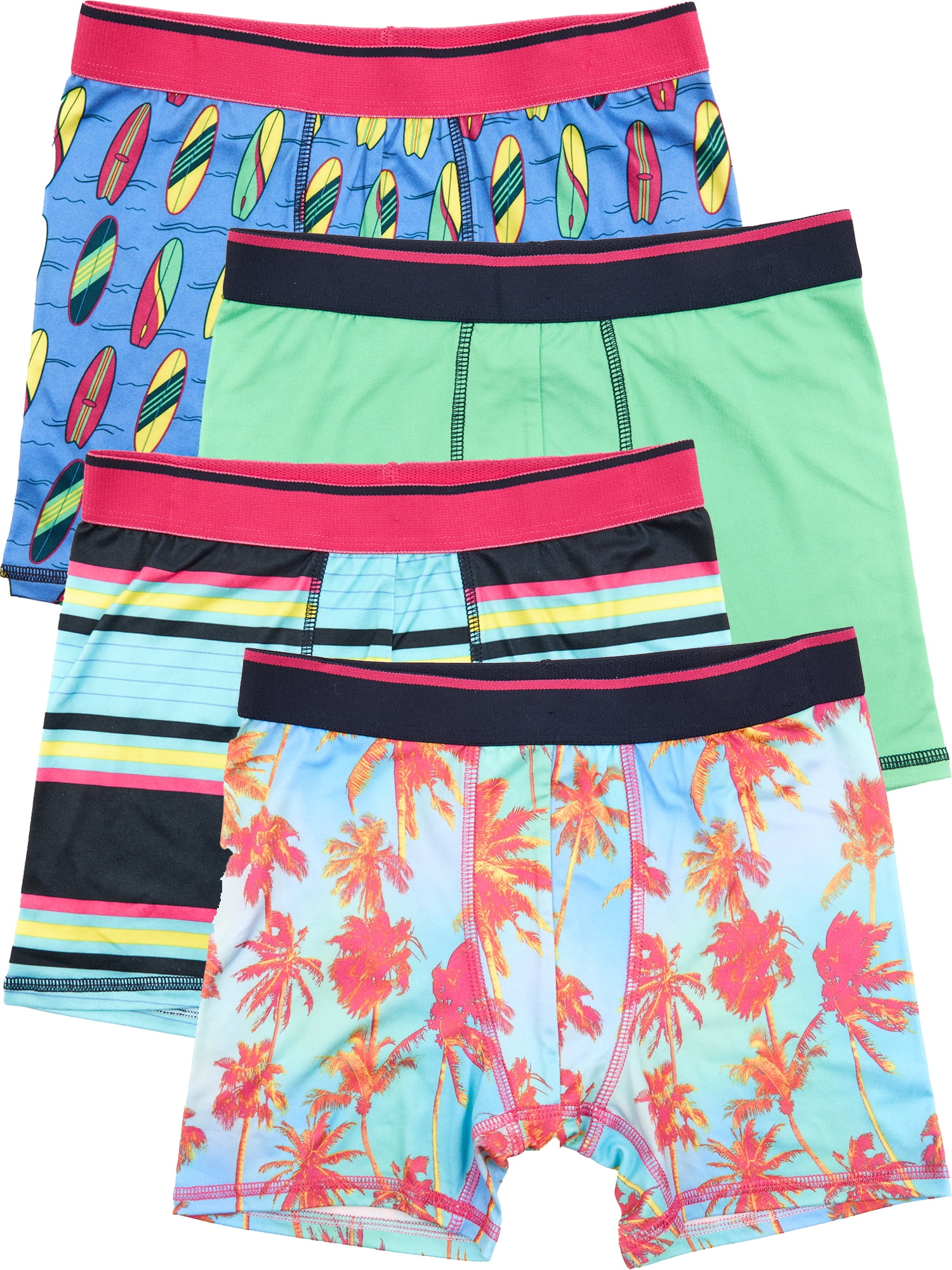 Wonder Nation Boys Boxer Brief Tropical Underwear, 4-Pack, Sizes S-XL