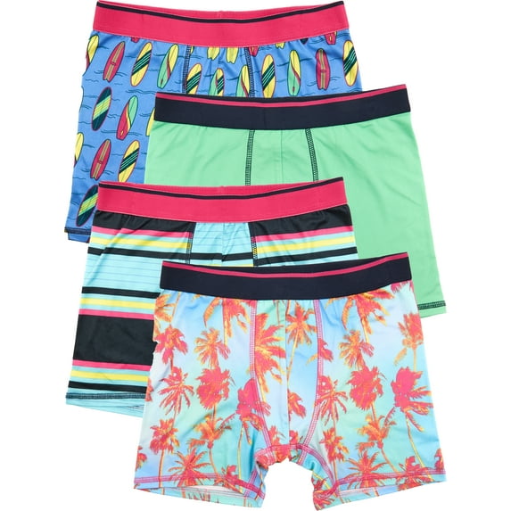 Wonder Nation Boys Boxer Brief Tropical Underwear, 4-Pack, Sizes S-XL