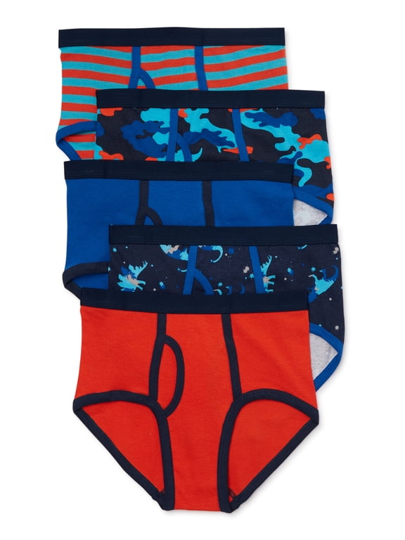 Boys Brief Underwear, 5-Pack, Sizes S-XL
