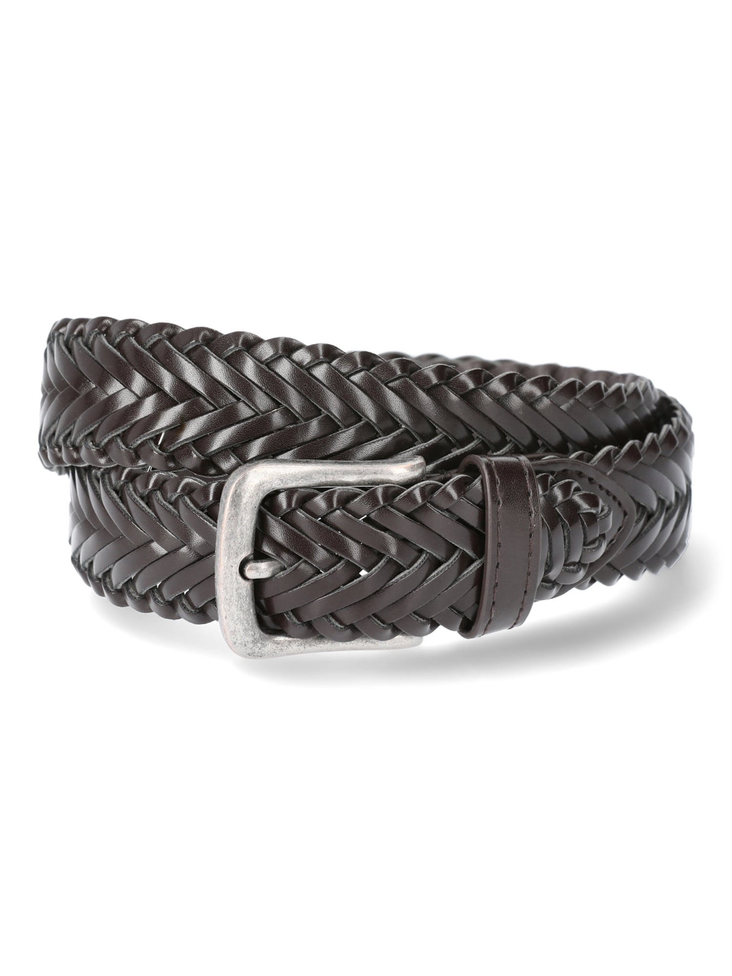 Wonder Nation Boys Brown Stretch Weaved Belt, Sizes S-L