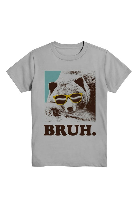 , Boys' & Big Boys' Bruh Bear, Short Sleeve, Graphic T-Shirt, Sizes 4-18