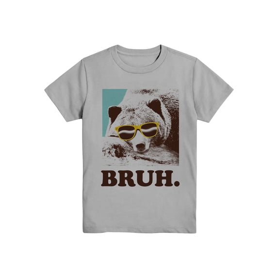 Wonder Nation, Boys' & Big Boys' Bruh Bear, Short Sleeve, Graphic T-Shirt, Sizes 4-18