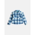 thumbnail image 1 of Wonder Nation Boys' Brushed Knit Flannel Shacket with Long Sleeves, Sizes 4-18 & Husky, 1 of 3